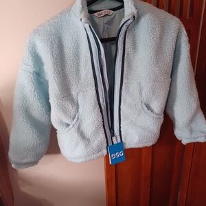 DSG Light Blue Girls Cozy Fleece Jacket New W/Tags XS 6-7